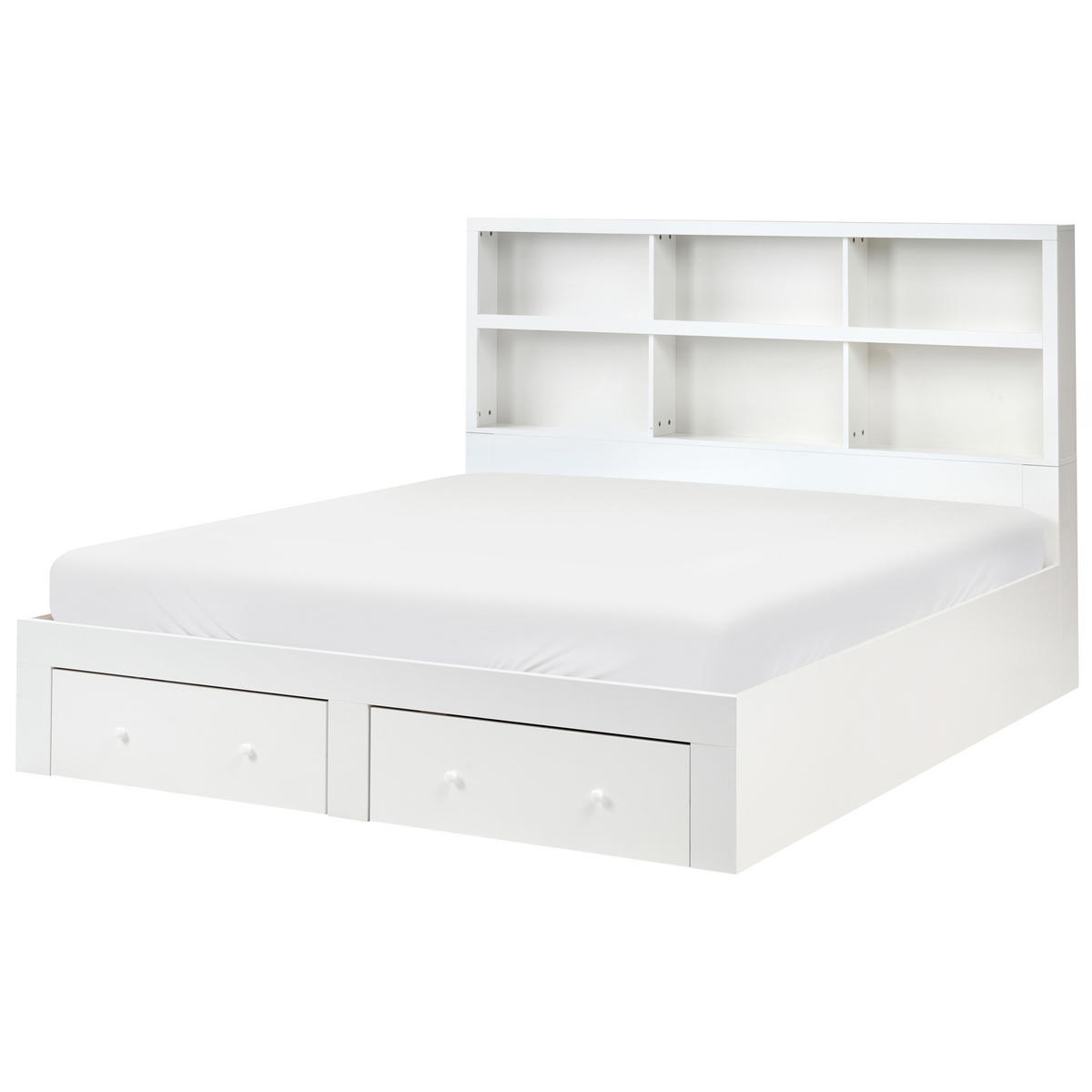 POSTEL s zásuvkami 180/200 cm MDF deska Bílá Tarare - bílá, kompozitní dřevo (180/200cm) - Beliani