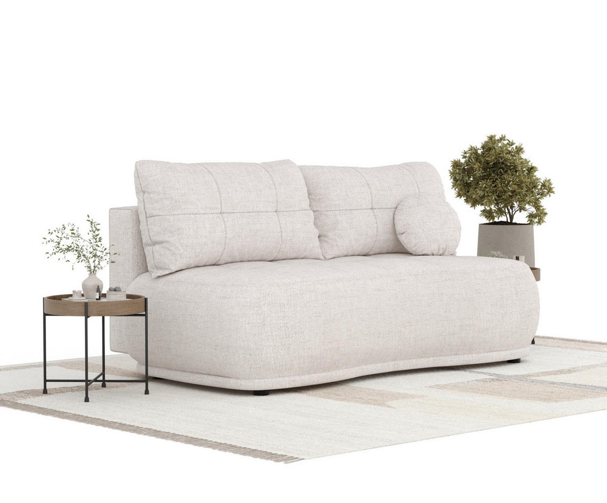 SCHLAFSOFA Cirrus Beige Webstoff - Beige/Schwarz, Holz/Holzwerkstoff (206/95/105cm) - Maison de Reve