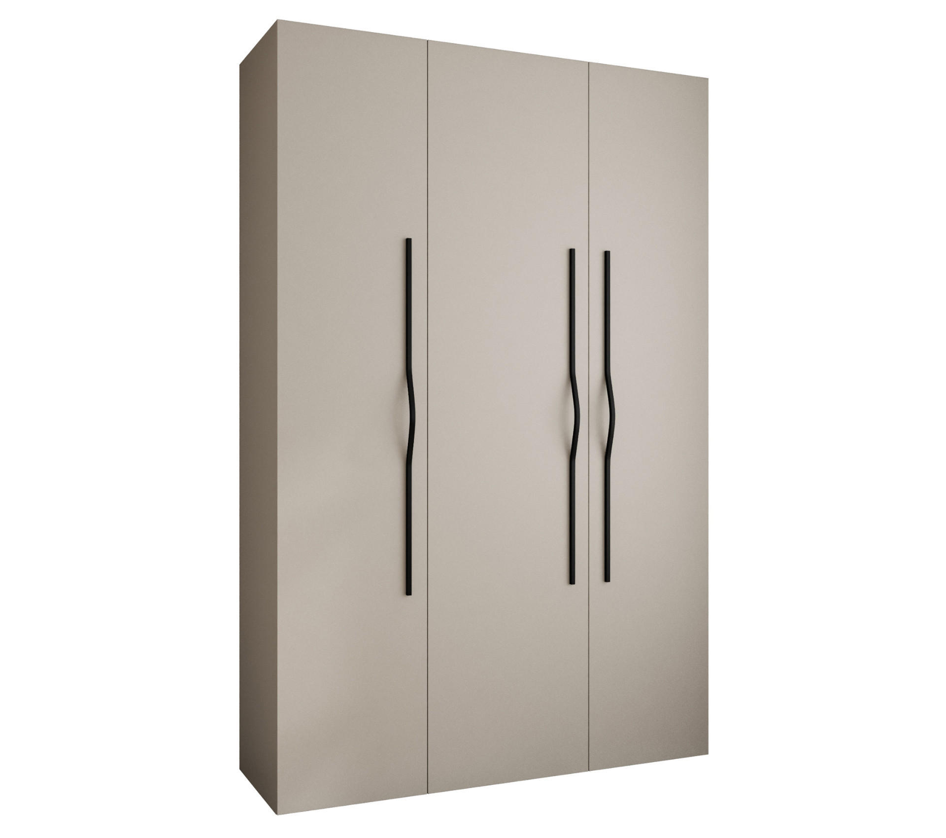 DREHTÜRENSCHRANK 245,5/160/50 3-türig - Kaschmir/Schwarz, Holz/Metall (160/245.5/50cm) - Abiks Möbel