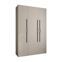 DREHTÜRENSCHRANK 245,5/160/50 3-türig - Kaschmir/Schwarz, Holz/Metall (160/245.5/50cm) - Abiks Möbel