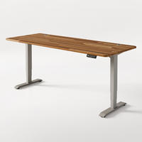 SCHREIBTISCH Elektrisch Höhenverstellbarer HomePro 200x80cm Grau/Massive Walnuss mit Memory-Funktion, Anti-Kollisions Technologie - Walnussfarben/Grau, Holz (80/200/63.5cm) - Desktronic