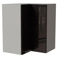 ECKHÄNGESCHRANK Essen W12/60 Schwarz Hochglanz / Grau Matt 60 / 60 / 72cm - Schwarz Hochglanz/Schwarz, Holz/Holzwerkstoff (60/72/60cm) - Feldmann-Wohnen