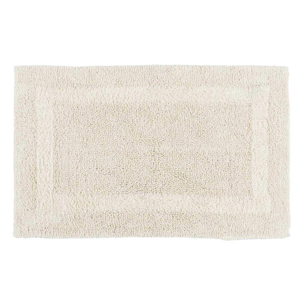 BADEMATTE 50/80 cm, 100% Baumwolle, wendbar - Creme, Textil (50/80cm) - Homescapes