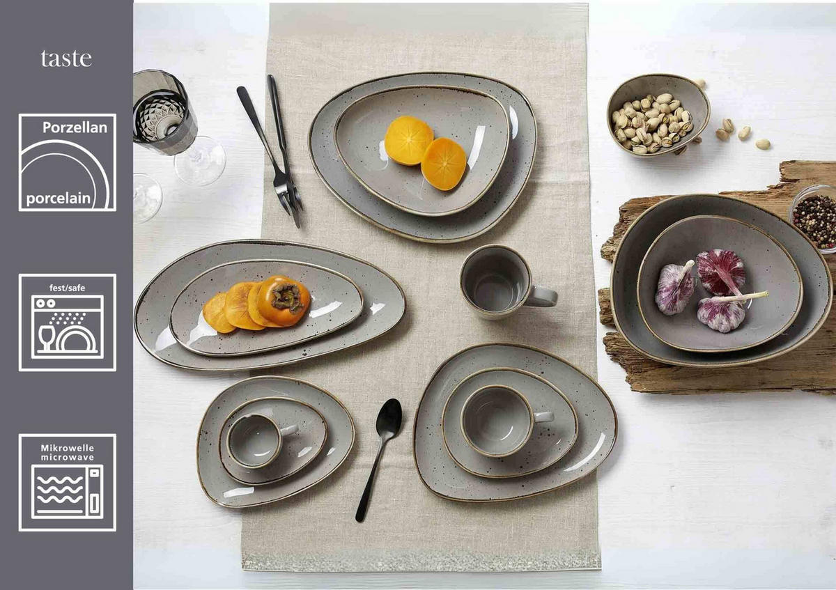 SERVIERPLATTEN-SET Taste taupe 2er Set - Taupe, Keramik (1/1/1cm) - Ritzenhoff Breker