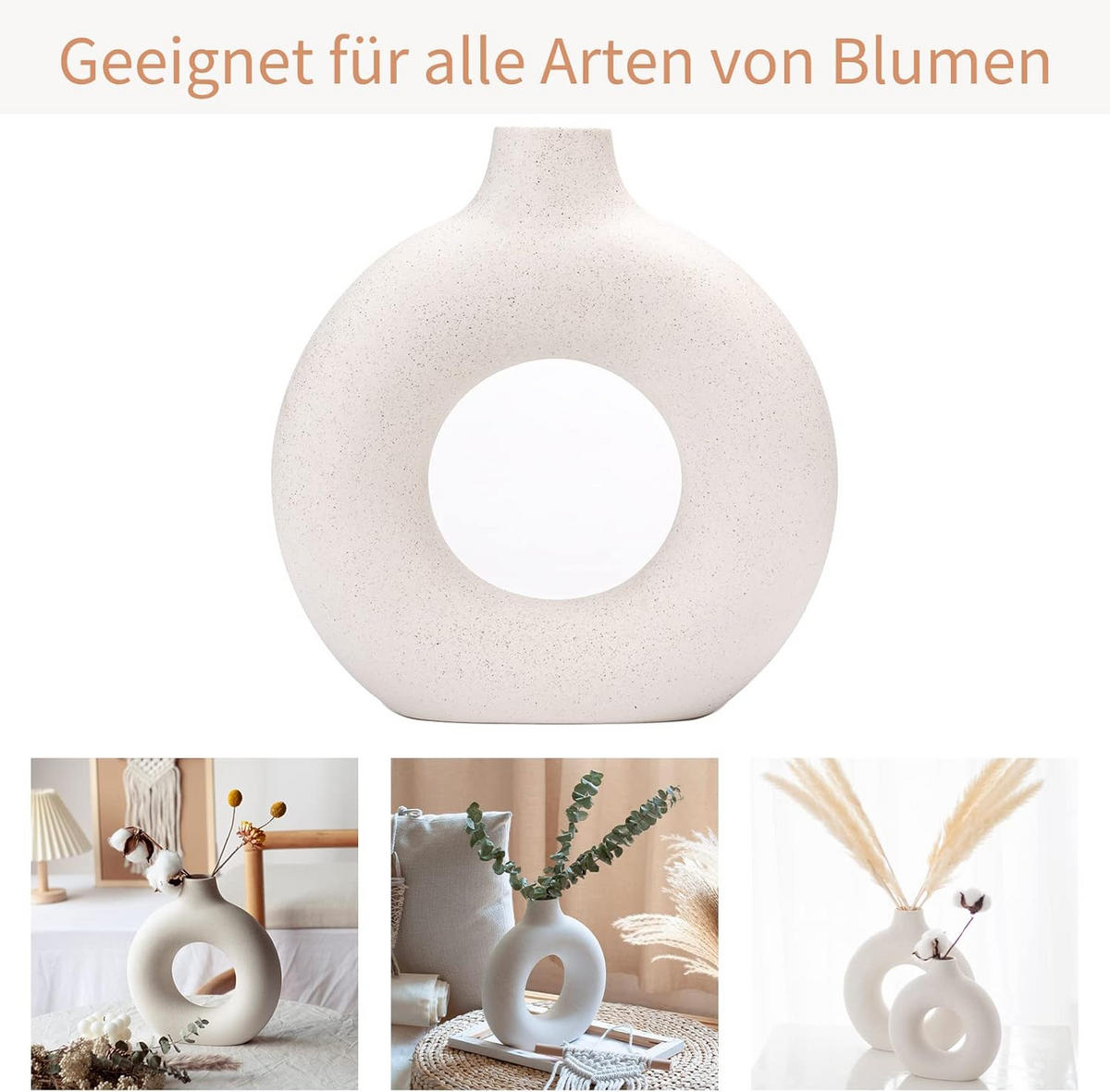VASE 18 x 19,3 cm Keramik - Beige, Keramik (19.3cm) - LIBRATON