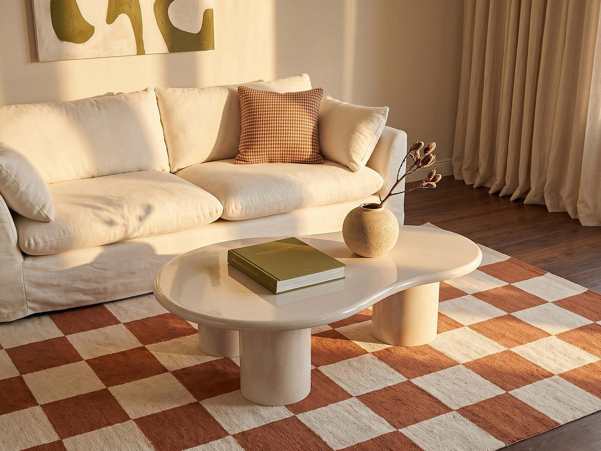 COUCHTISCH - 130 cm x 80 cm - holz - beige Olirena - Beige, Holz (80/130/35cm) - Vente-Unique