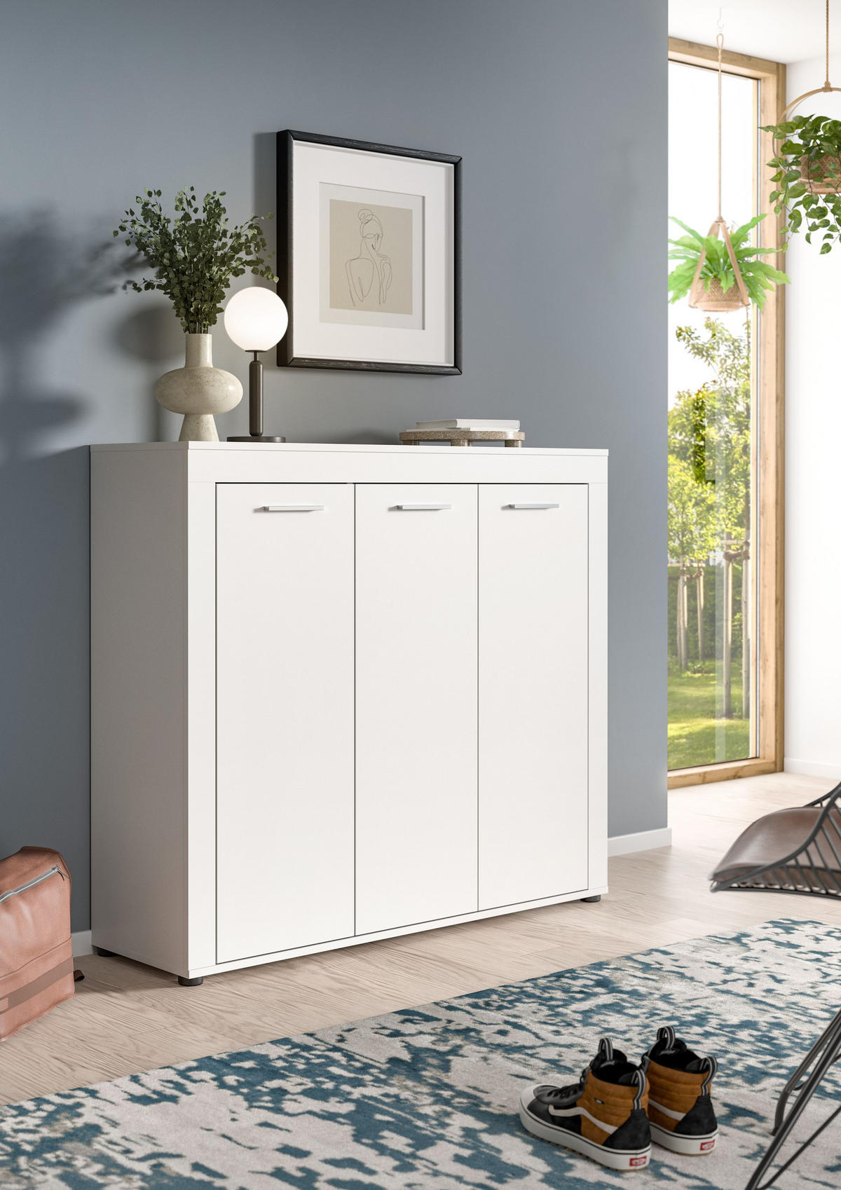 SCHUHSCHRANK JAM (B/H/T: ca. 120/108/37 cm) in weiß/weiß - Weiß, Holzwerkstoff (120/108/37cm)