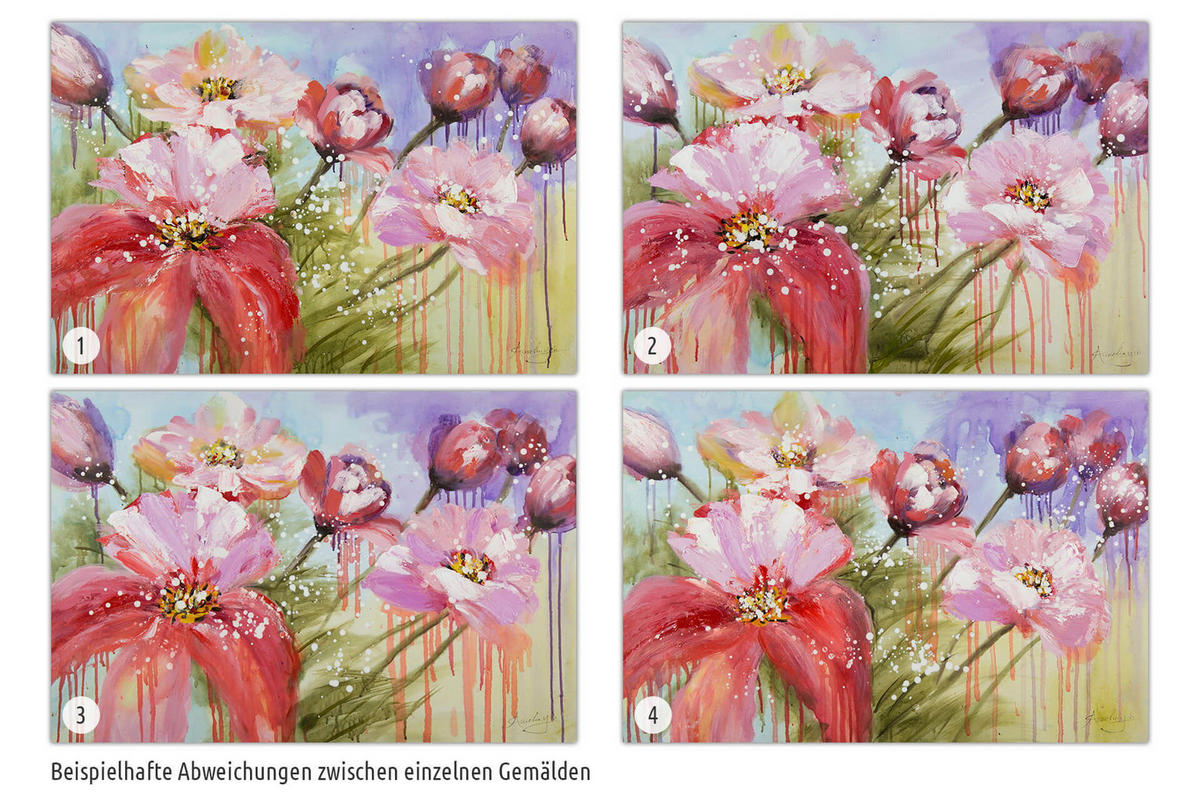 ACRYLBILD HANDGEMALT 90/60 cm - Pink, Holz/Textil (1.5/60cm) - KUNSTLOFT