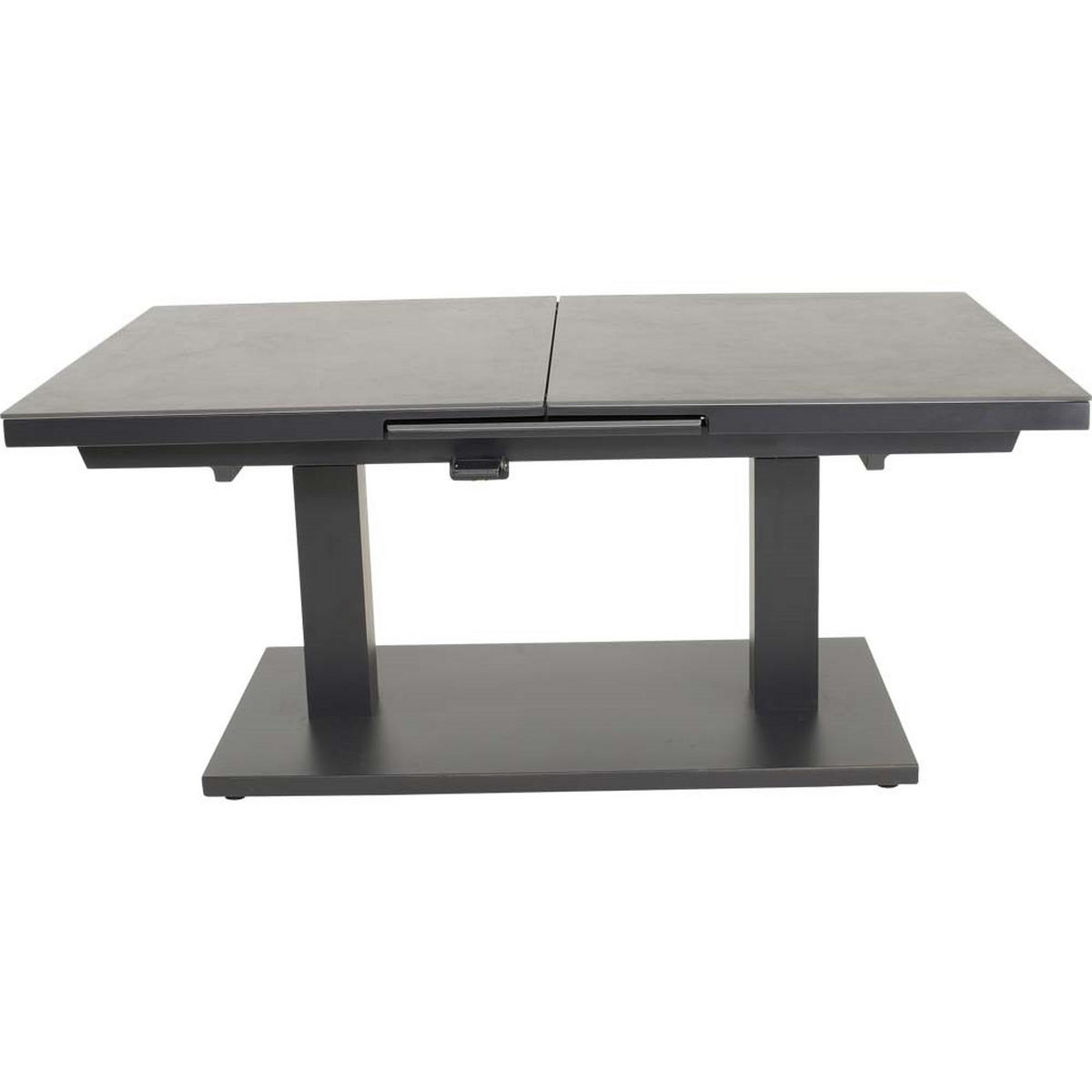 GARTENTISCH Geneva - Anthrazit - 140/180/85/54/75,5 cm - Dunkelgrau, Glas (140/85/54cm) - Lesli Living