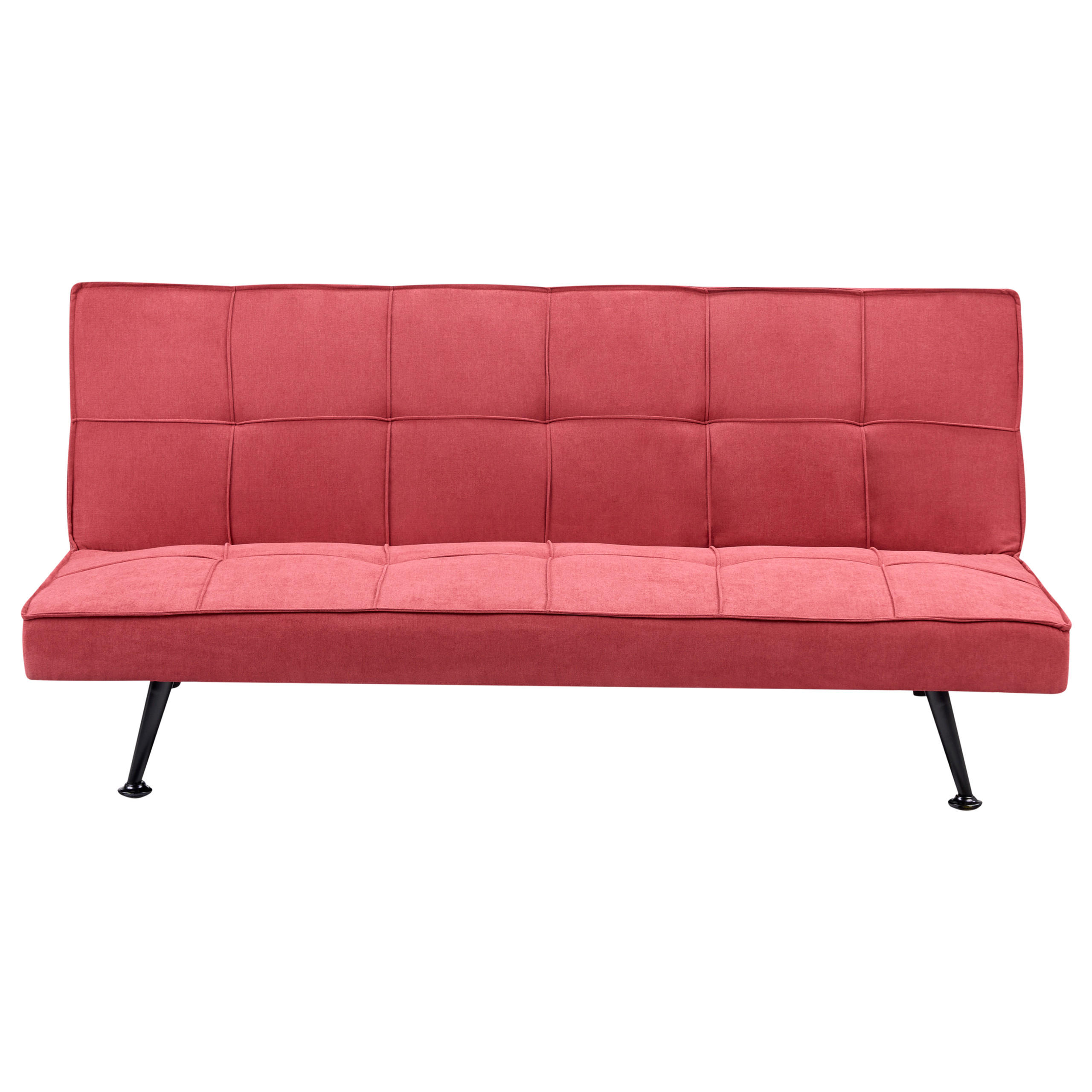 SCHLAFSOFA 3-Sitzer Stoff Rot Hasle - Rot, Textil (168/75/88cm) - Beliani