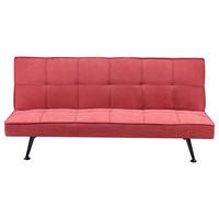 SCHLAFSOFA 3-Sitzer Stoff Rot Hasle - Rot, Textil (168/75/88cm) - Beliani