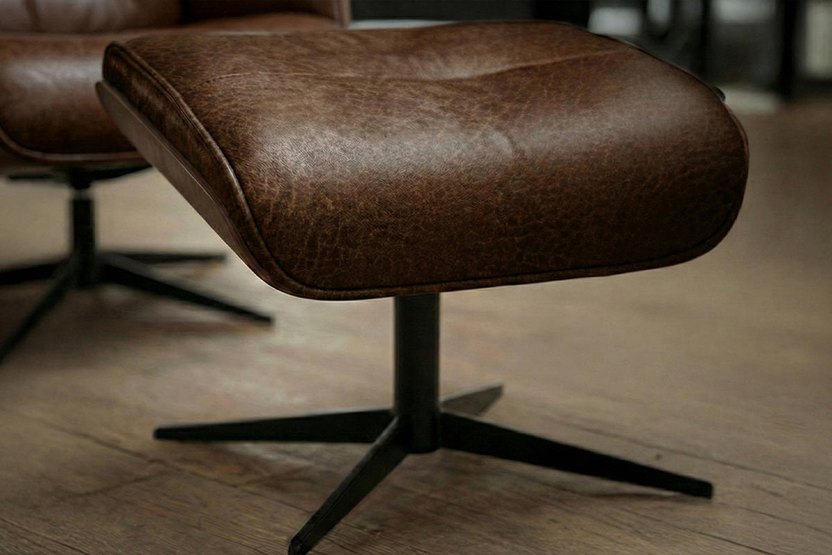 RELAXSESSEL FERREIRA Braun Lederfaserstoff Relaxfunktion - Schwarz/Braun, Leder/Metall (78/106/84cm) - KAWOLA