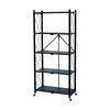 KLAPPREGAL auf Rollen 5 Fachböden Belastbarkeit 250kg 167x72x34 cm Schwarz - Schwarz, Metall (72/167/34cm) - PROREGAL