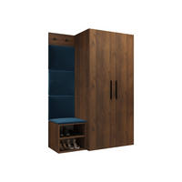 GARDEROBEN-SET Medi IV - Blau/Nussbaumfarben, Holzwerkstoff/Kunststoff (80/191/50cm) - MIRJAN24