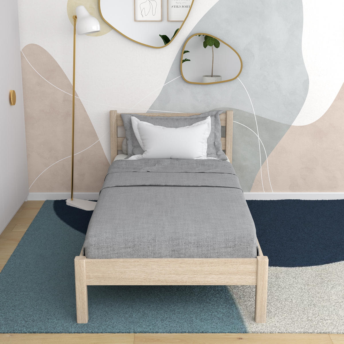 BETT N01 Sonoma Eiche 80/190 - Sonoma Eiche, Naturmaterialien/Holz (80/190cm) - N-Wood