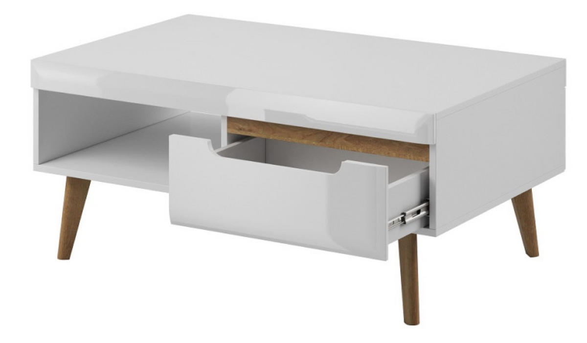TISCH Weiß Riviera Eiche Nordan Mit Massivholzbeinen - Multicolor, Holzwerkstoff (67/67/46cm) - Sepro Meble