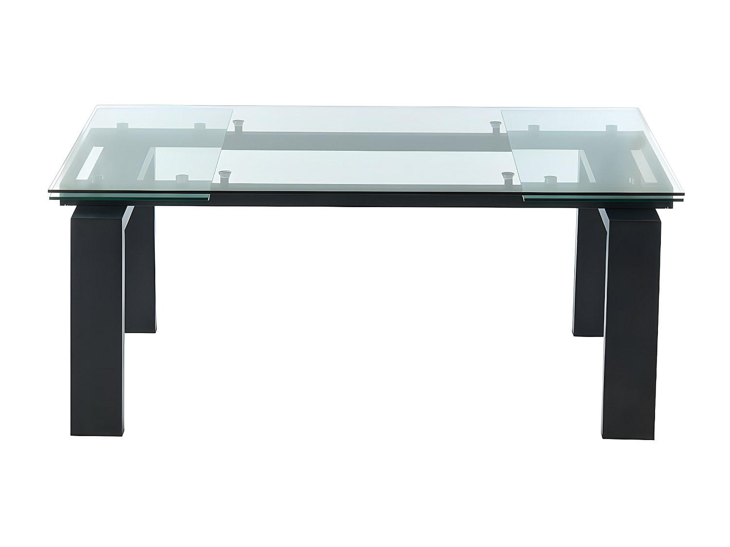 ESSTISCH - 8 Personen, 10 Personen - Glas - Transparent, Schwarz - LUBANA - Transparent/Schwarz, Glas (100/180/76cm) - Vente-Unique
