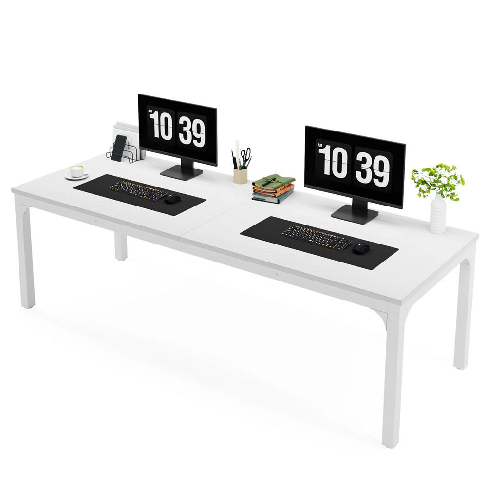 SCHREIBTISCH 200/70/75 cm 2-Personen Computertisch Weiß - Weiß, Metall (180/70/75cm) - Kaket