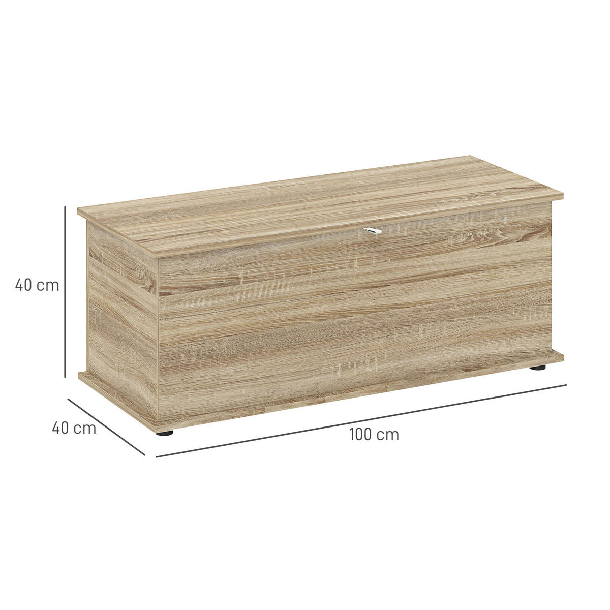 KISSENBOX DE-12478 mit klappdeckel 100/40/40 cm Naturholz - Naturfarben, Holzwerkstoff (40/40/100cm) - ComfortXL
