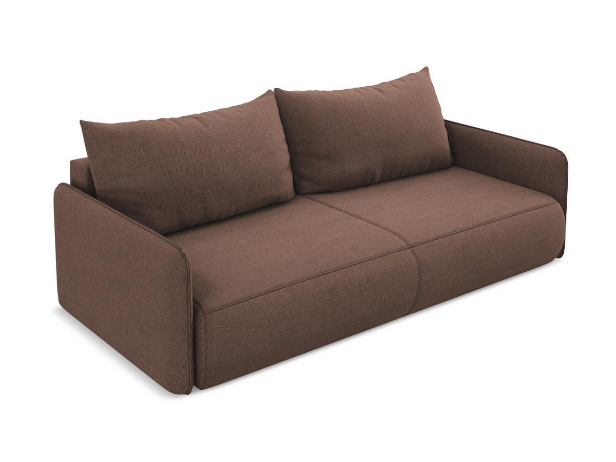 3-SITZER SOFA mit Schlaffunktion Strukturstoff Stoff Pink - Pink/Hellrosa, Kunststoff/Textil (216/86/105cm) - Makamii