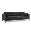 SOFA Mamaia aus Samt dunkelgrau 4 Sitzplätze - Dunkelgrau, Textil (92/75/217cm) - Micadoni