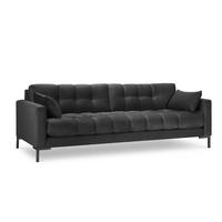 SOFA Mamaia aus Samt dunkelgrau 4 Sitzplätze - Dunkelgrau, Textil (92/75/217cm) - Micadoni