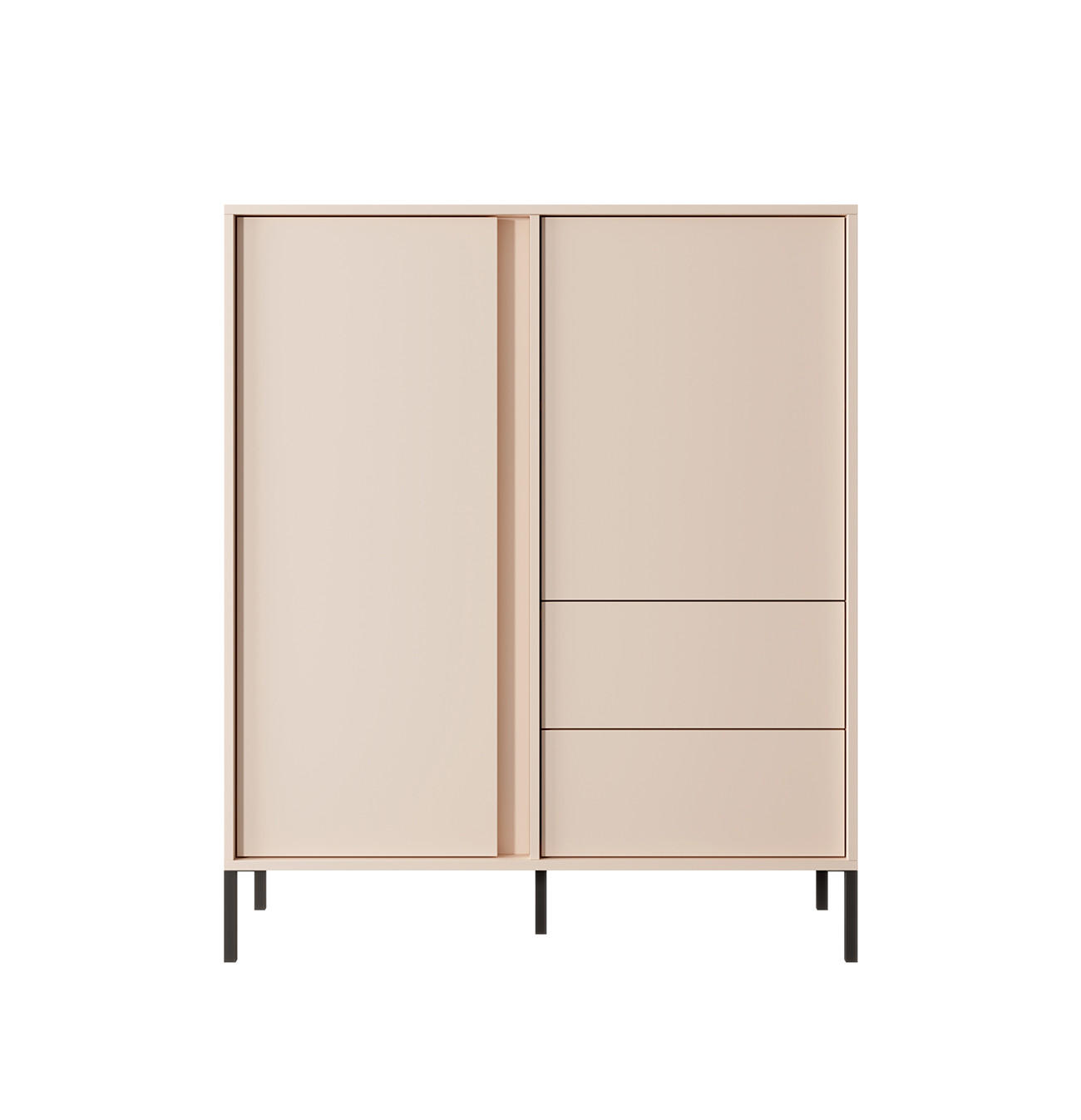 HIGHBOARD Dast beige 103 / 39,5 / 123cm - Beige/Braun, Holz/Holzwerkstoff (103/123/39.5cm) - Feldmann-Wohnen