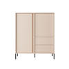 HIGHBOARD Dast beige 103 / 39,5 / 123cm - Beige/Schwarz, Holz/Holzwerkstoff (103/123/39.5cm) - Feldmann-Wohnen
