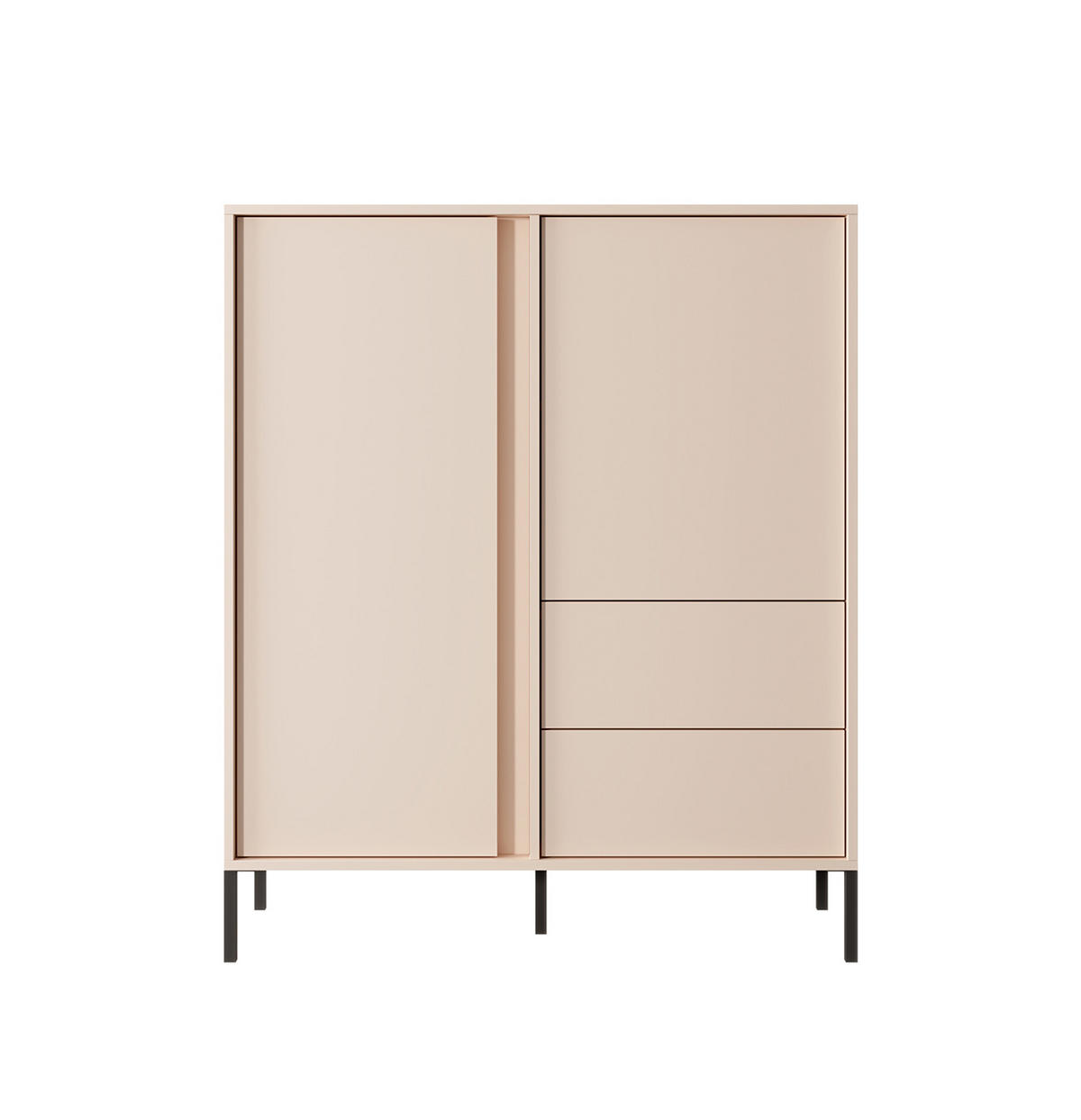 HIGHBOARD Dast beige 103 / 39,5 / 123cm - Beige/Braun, Holz/Holzwerkstoff (103/123/39.5cm) - Feldmann-Wohnen