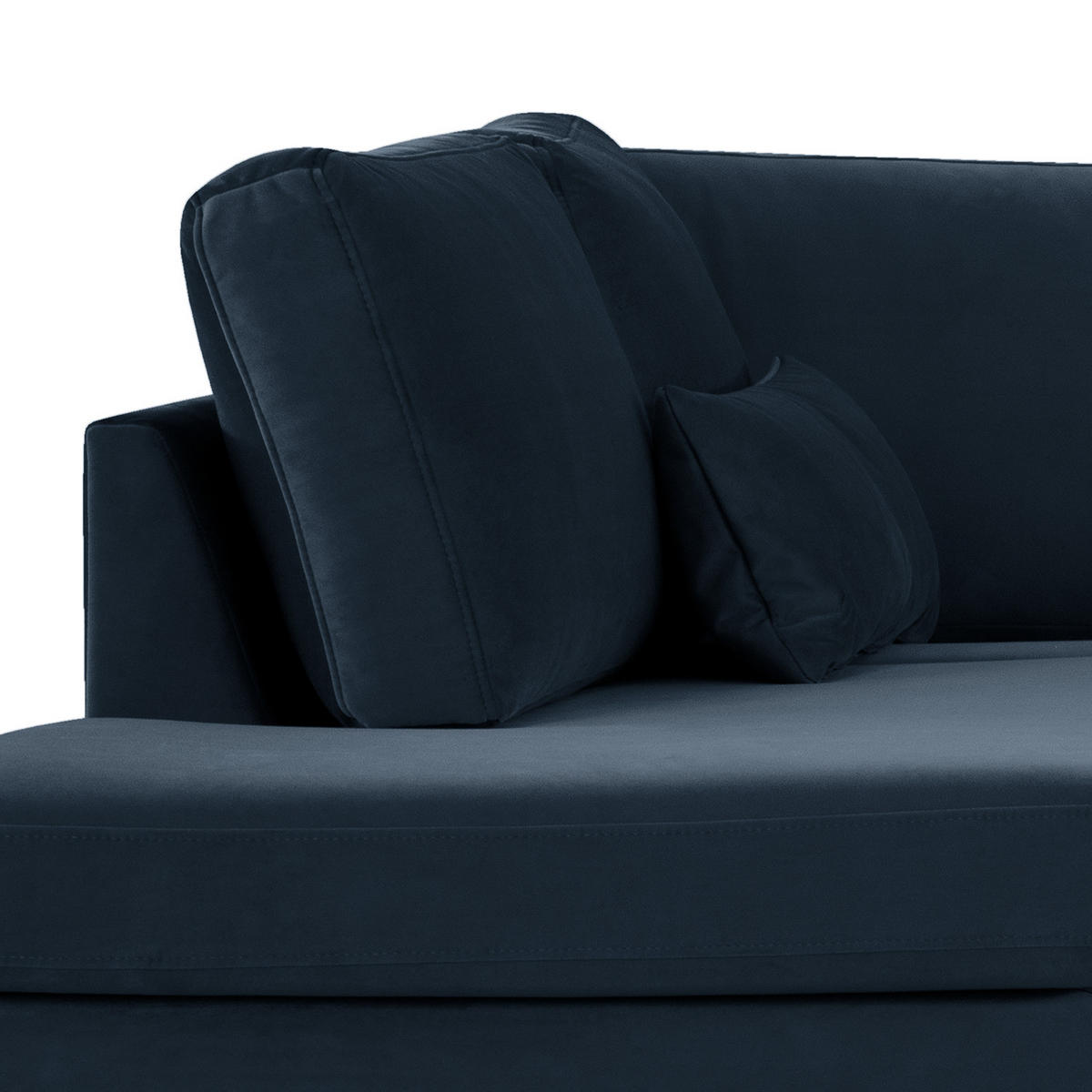ECKSOFA mit Ottomane - Eichefarben/Dunkelblau, Eichenholz/Textil (287/219cm) - home24