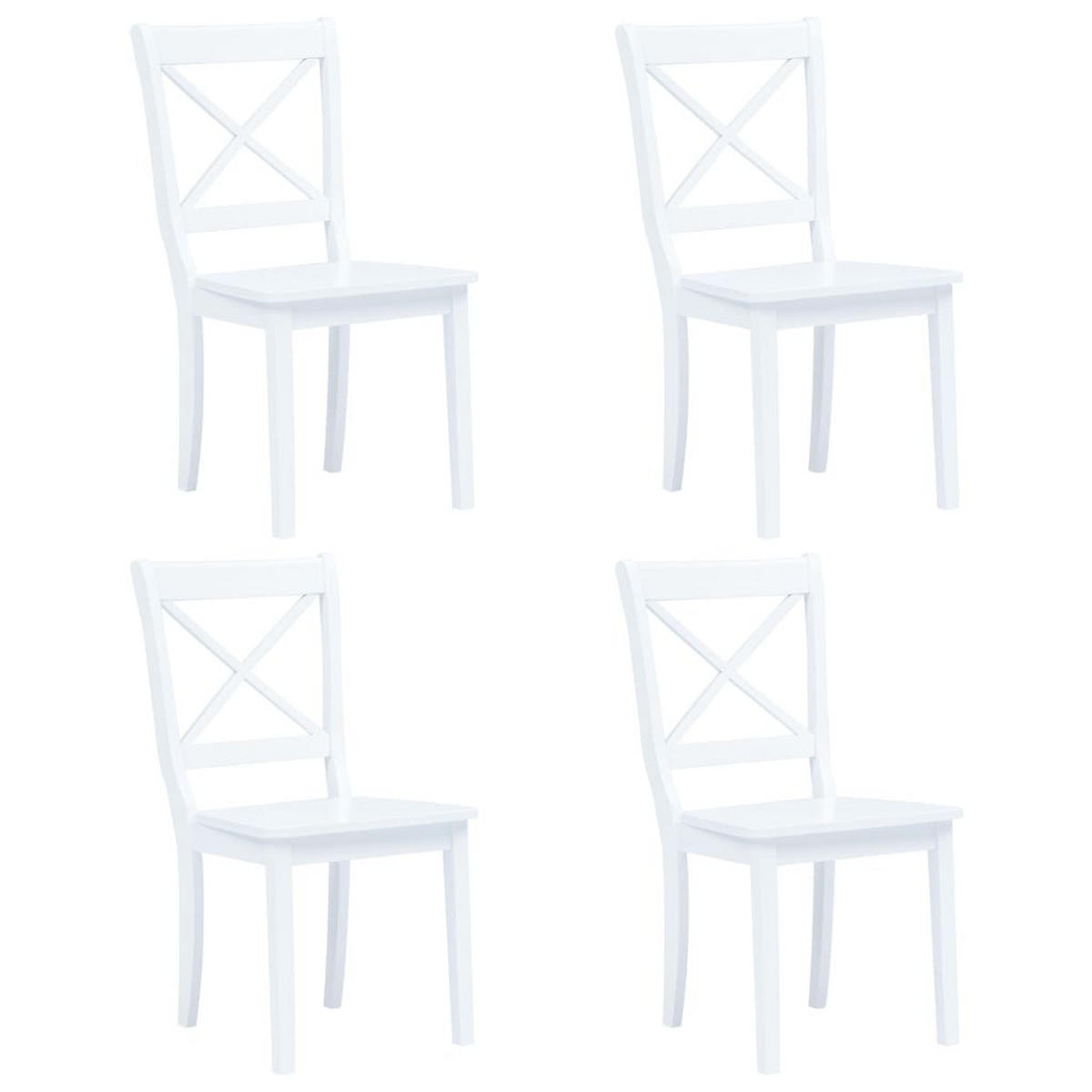 STUHL-SET 4Stk. 45.5*90*52 - Weiß, Holz (45.5/90/52cm) - ZMH