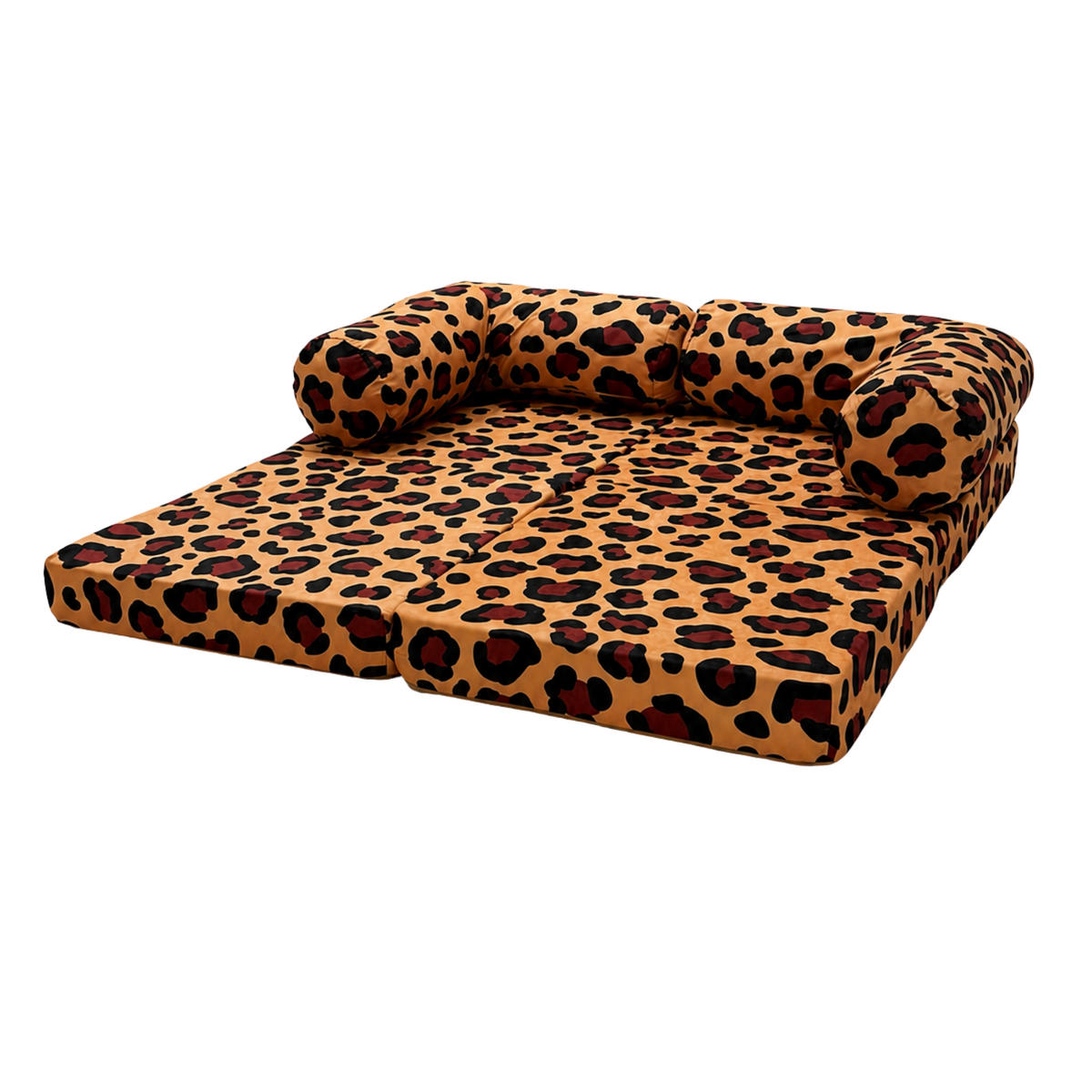 MODULARES Kindersofa Leopard – weiches Spielsofa zum Spielen und Entspannen - Schwarz, Textil (142/25/71cm) - Bees & Blooms