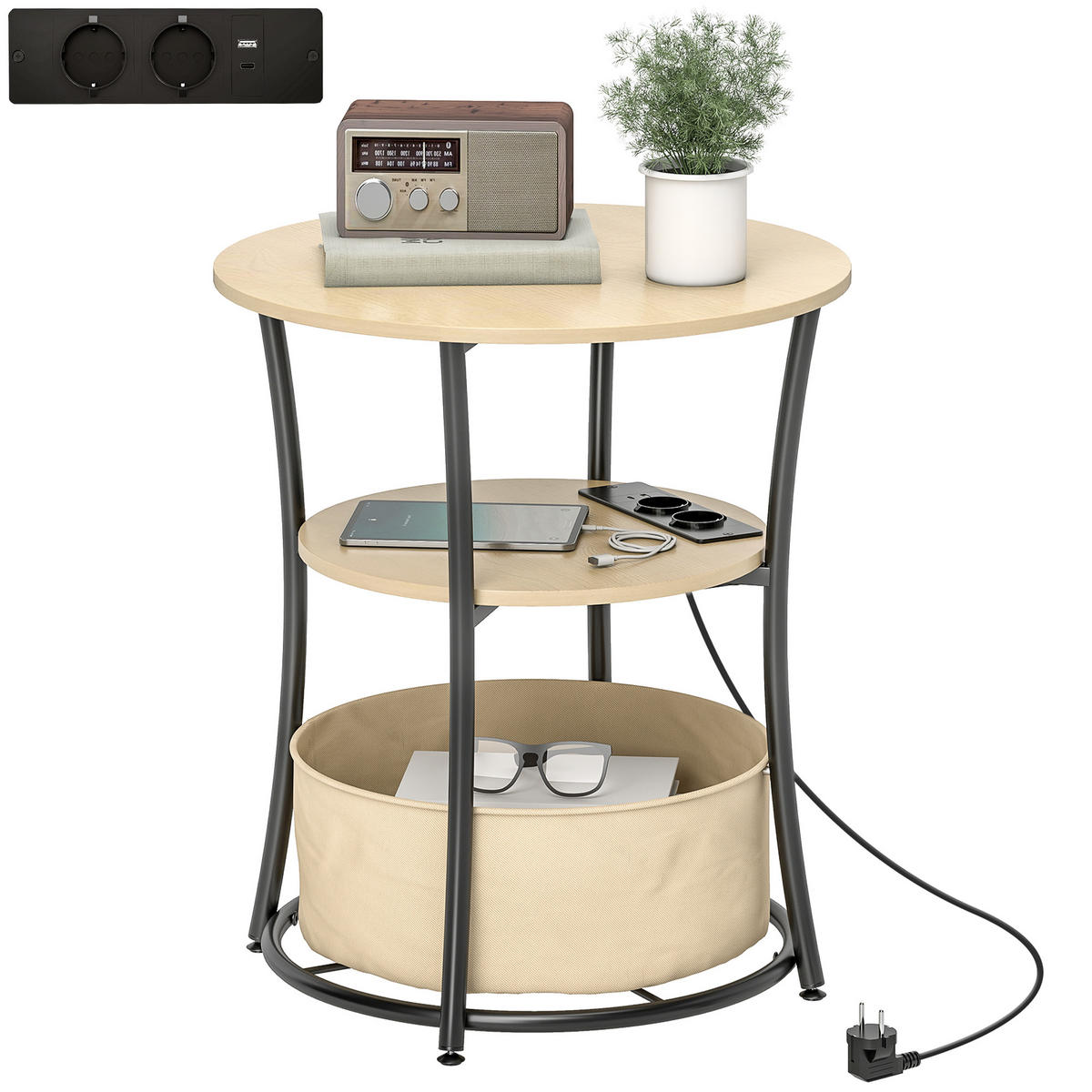 BEISTELLTISCH Beige 1 Stück - Beige, Metall (50/50/55.1cm) - GiPP