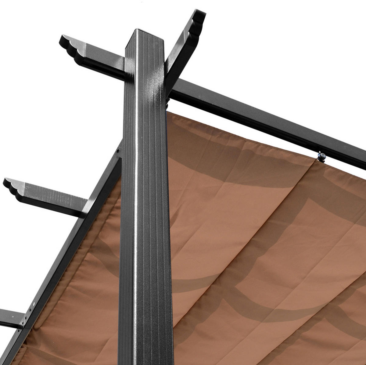 PERGOLA aus Aluminium 300x400x223 cm in Grau mit verstellbarem Stoffdach - Grau, Metall (400/223/300cm) - Modfu
