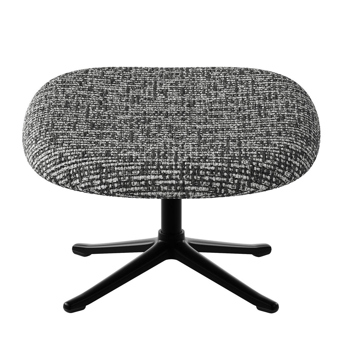 POLSTERHOCKER - Schwarz/Grau, Textil/Metall (53/37/46cm) - home24