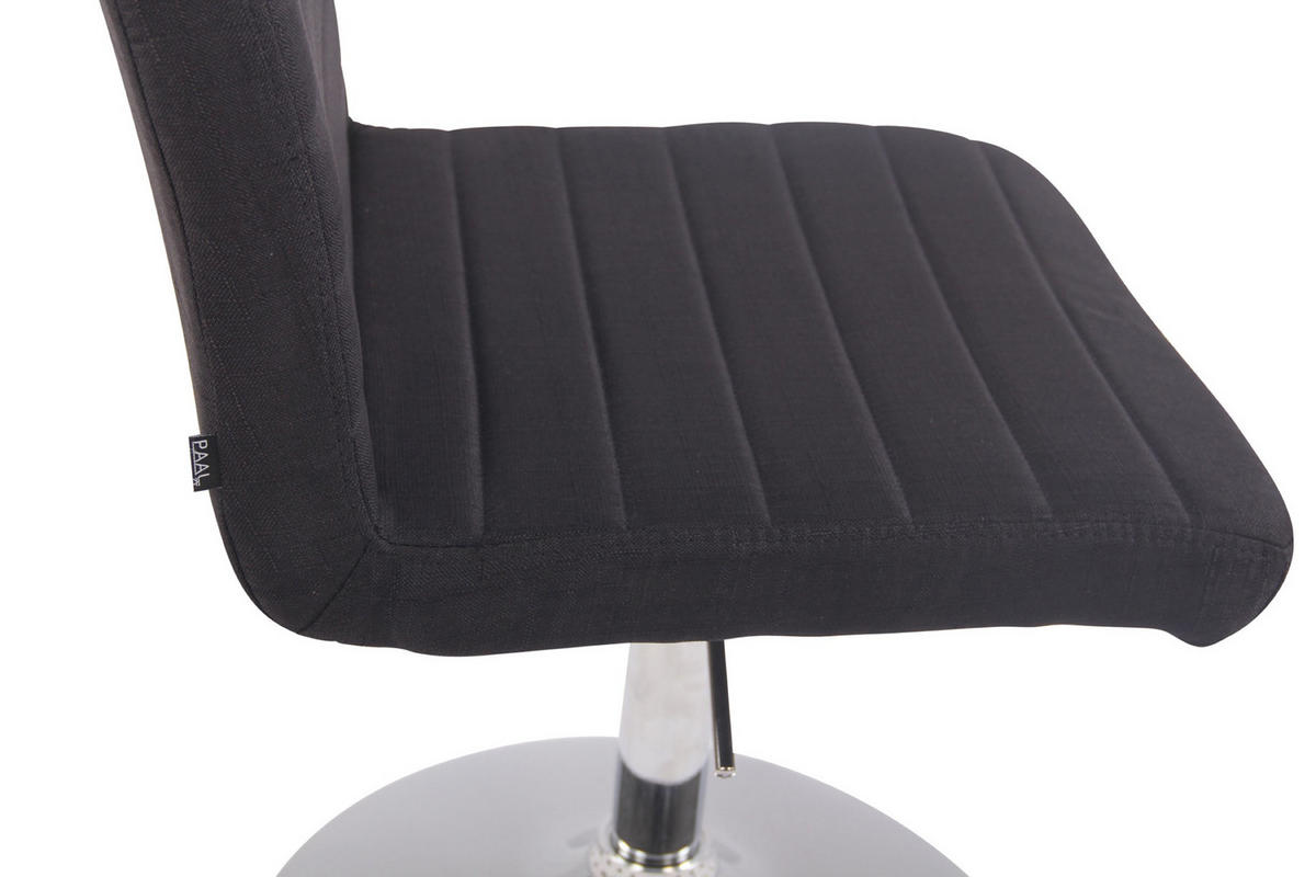 ESSZIMMERSTUHL Evon, Stoff schwarz - Edelstahlfarben/Schwarz, Textil/Metall (44/97/60cm) - TPFLiving