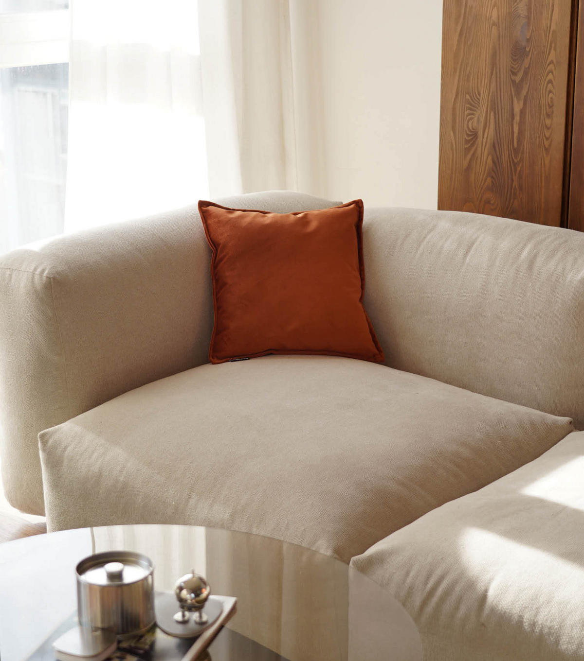 DEKOKISSEN SET Cuddle - Orange, Textil (45/8cm) - Mokebo