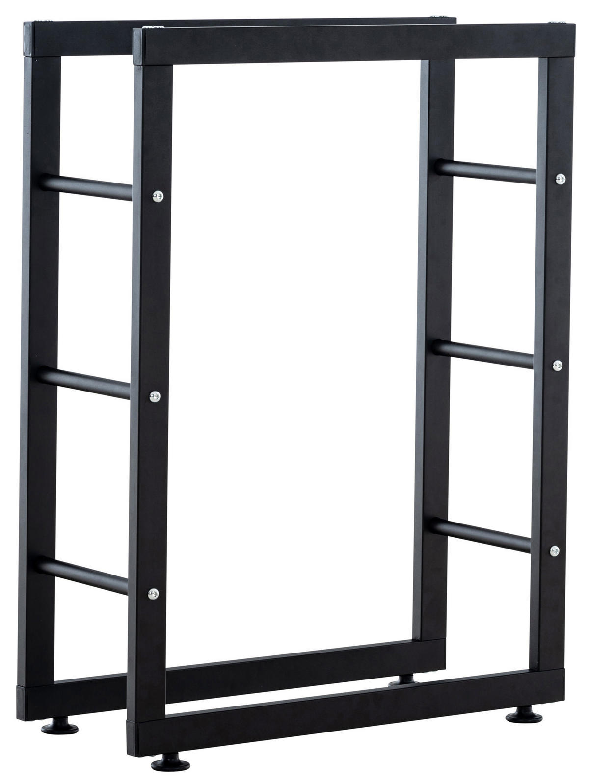 KAMINHOLZSTÄNDER Kerry-II, 25x40x80 Schwarz - Schwarz, Metall (40/80/25cm) - TPFLiving