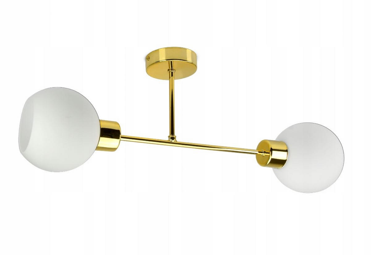 PENDELLEUCHTE GOLDGLAS - Goldfarben/Weiß, Glas/Metall (14/65/25cm) - kiki design