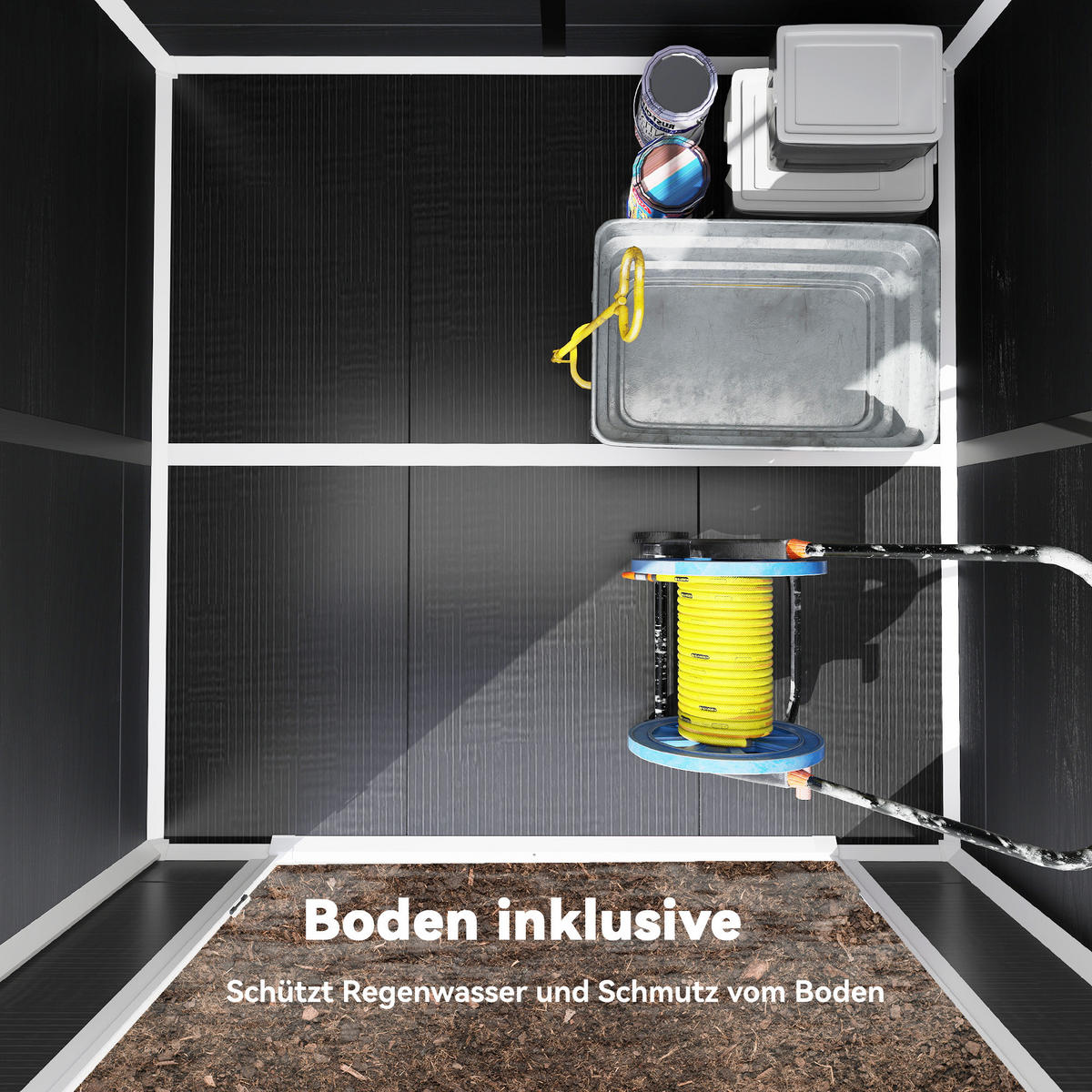 GERÄTESCHUPPEN Kunststoff-Aluminium Grau - Grau, Kunststoff (182/196/182cm) - Outsunny