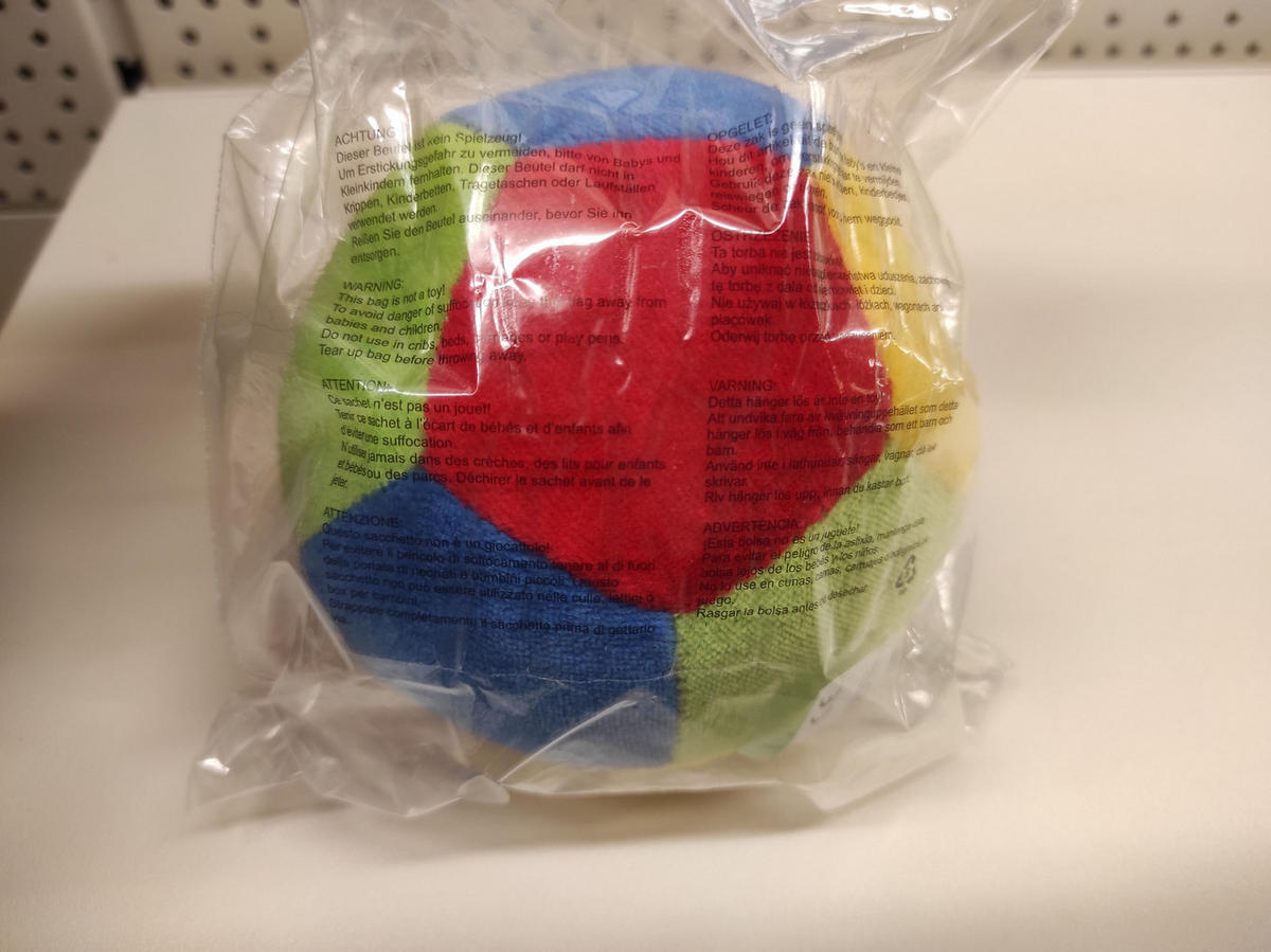 RASSEL Ball Kleinkinder - ab 6 Monat - Multicolor, Textil (11/11cm) - Bieco Spielwaren