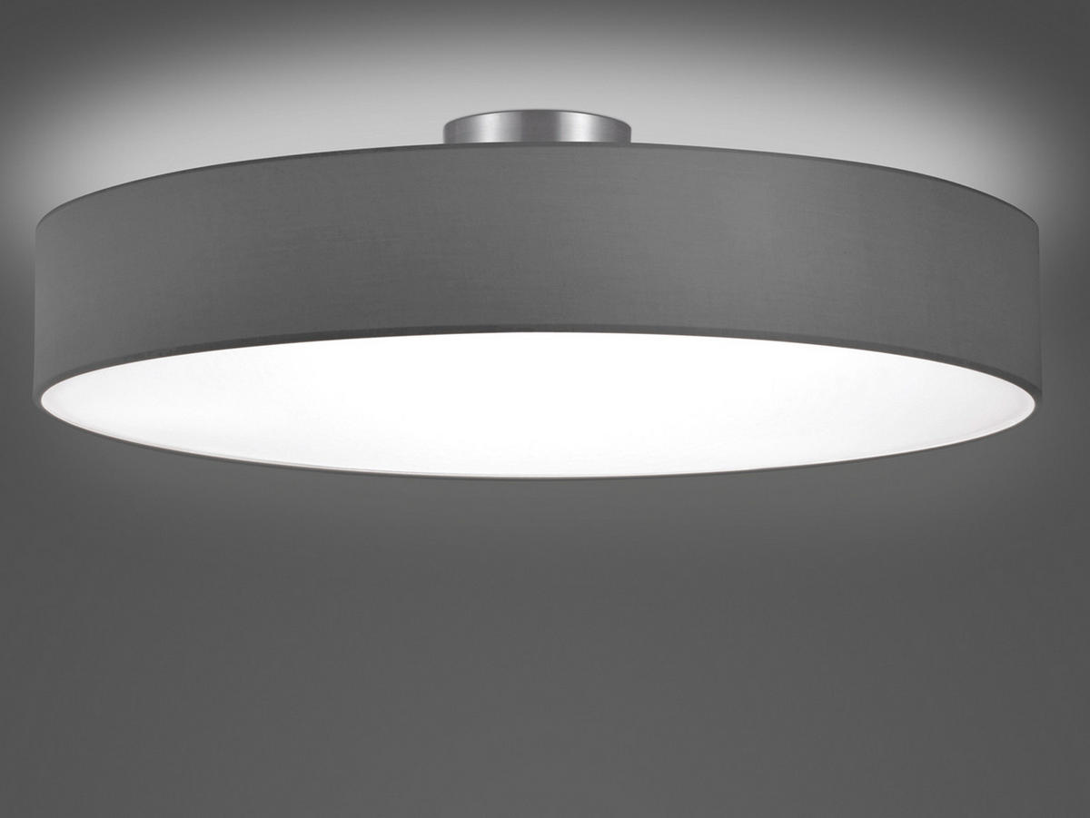 LED-DECKENLAMPE Ø65cm, Lampenschirm Stoff Grau - Grau, Textil (65/65/17cm) - meineWunschleuchte