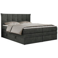 BOXSPRINGBETT PREMIUM 10 KING 180/200 Dunkelgrau Struktur - H3 - Dunkelgrau, Holz/Textil (180/200cm) - MKS