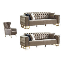 SITZGARNITUR Royce Beige Stellvariante:2+2+1 - Beige, Holz (170/88/90cm) - Villa Möbel