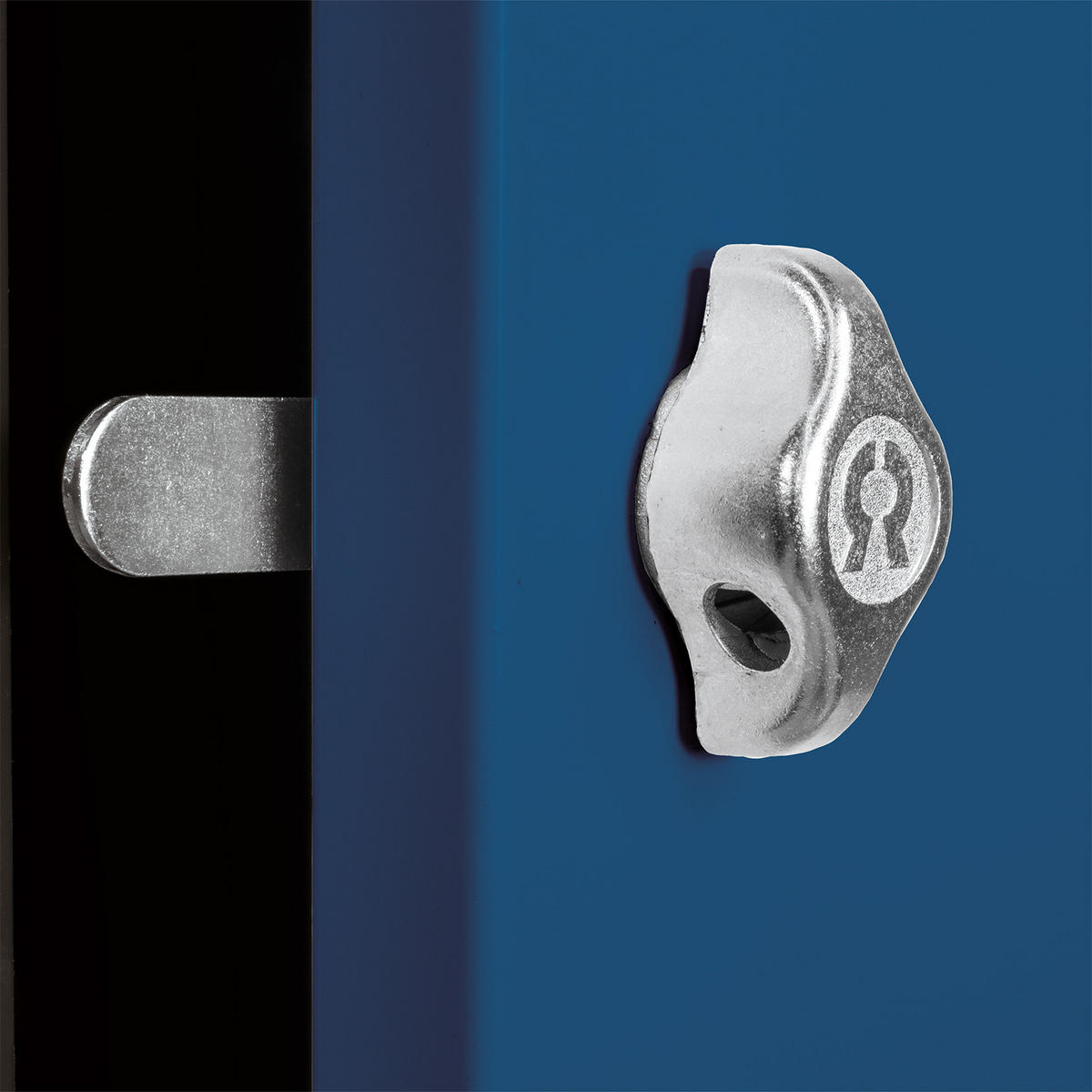 SCHLIESSFACHWÜRFEL Blocky mit Drehriegelschloss für Vorhängeschloss 40x40x40cm Anthrazit/Enzianblau - Anthrazit/Dunkelblau, Metall (40/40/40cm) - PROREGAL