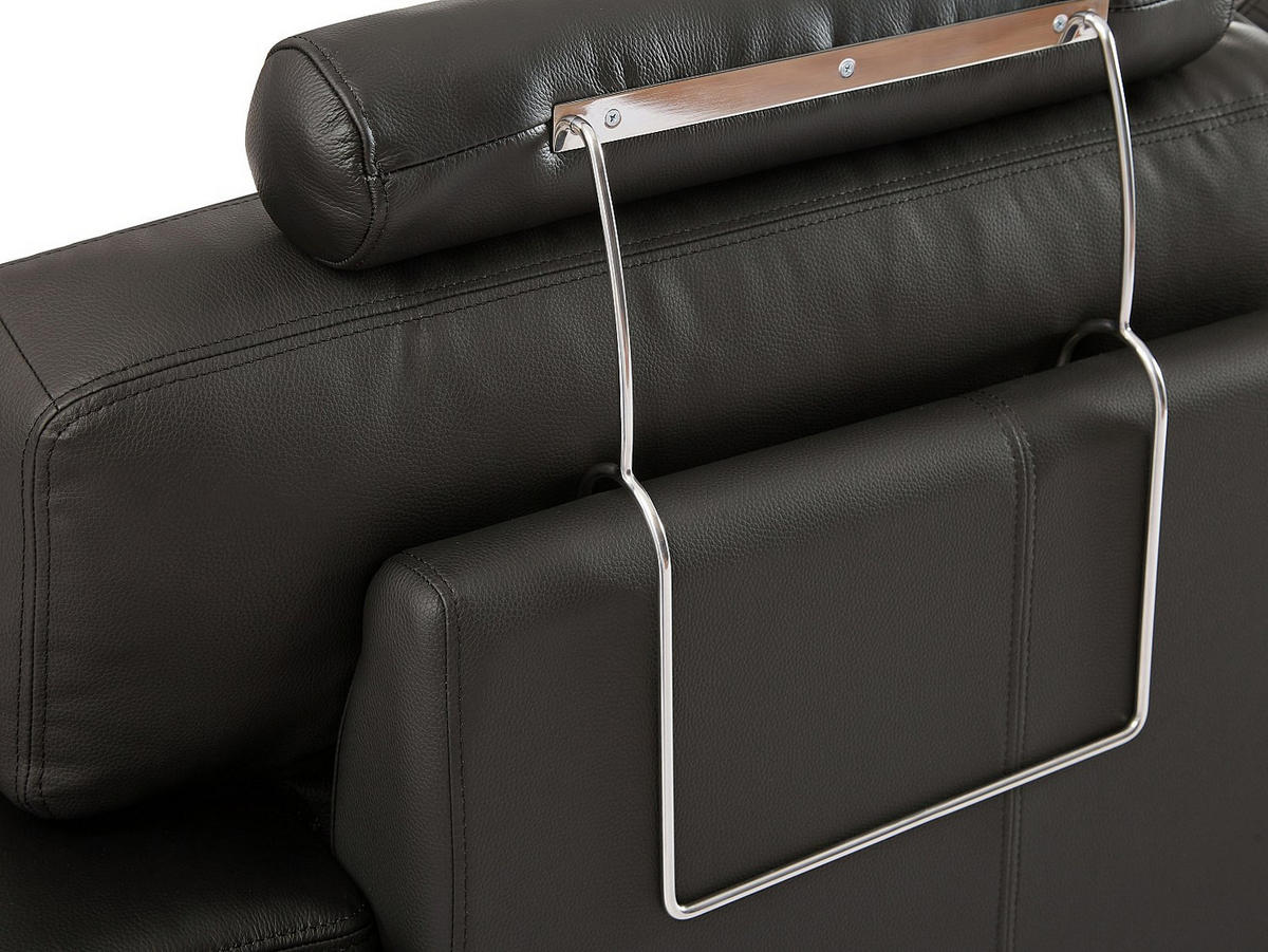 ECKSOFA Leder - Ecke Links - Schwarz - METROPOLITAN II - Schwarz, Leder (275/152cm) - Vente-Unique