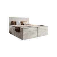 BOXSPRINGBETT Siena mit Schubladen und Topper, POSO-Cordstoff, 180x200 cm, Beige - Beige, Holz - PROMETO Möbel