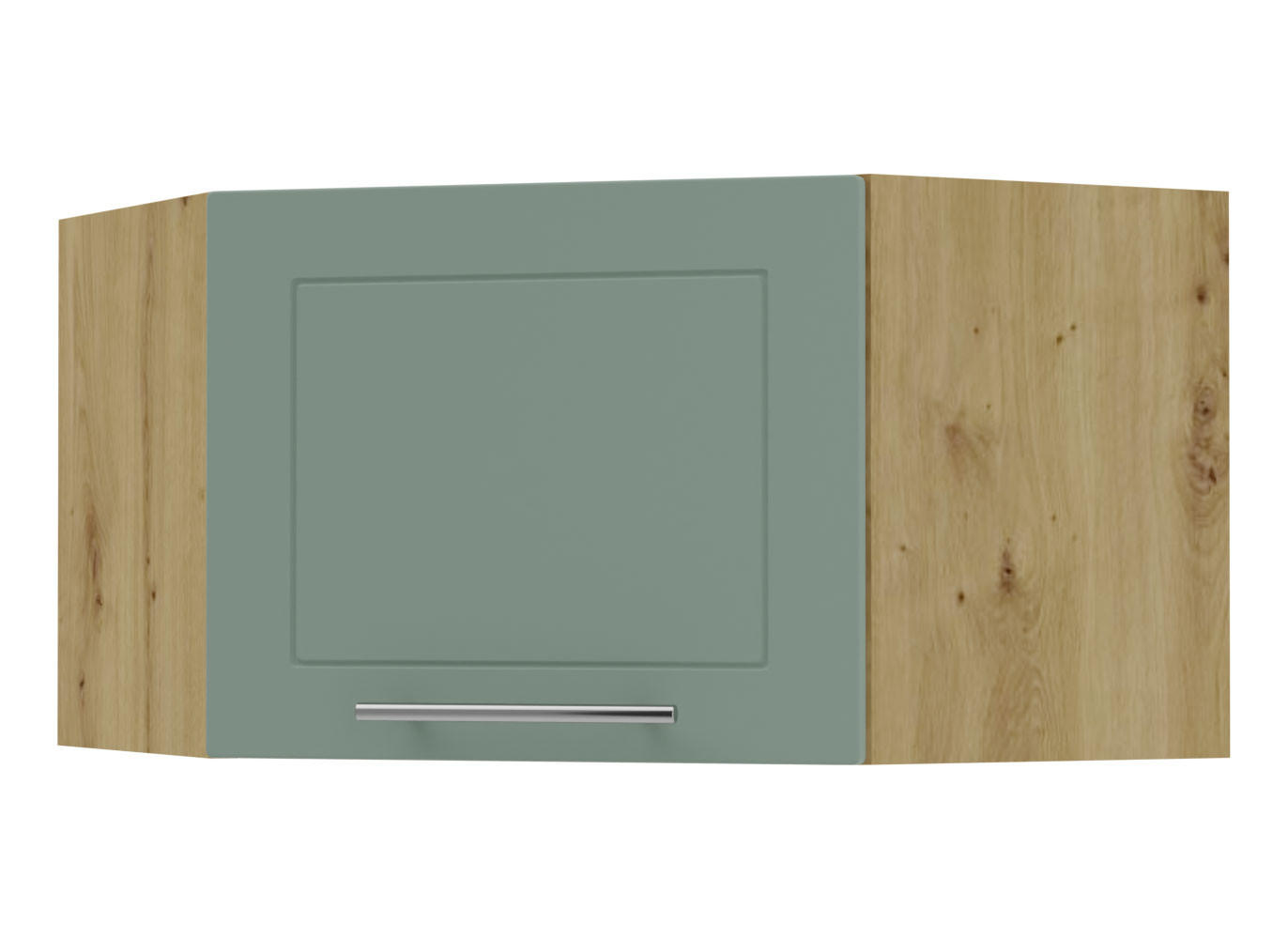 ECKHÄNGESCHRANK Kvantum W10/60/36 Mint Matt / Eiche Artisan Matt 60 / 60 / 36cm - Eiche Artisan/Mintgrün, Holz/Holzwerkstoff (60/36/60cm) - Feldmann-Wohnen