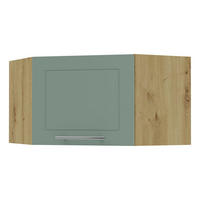 ECKHÄNGESCHRANK Kvantum W10/60/36 Mint Matt / Eiche Artisan Matt 60 / 60 / 36cm - Eiche Artisan/Mintgrün, Holz/Holzwerkstoff (60/36/60cm) - Feldmann-Wohnen