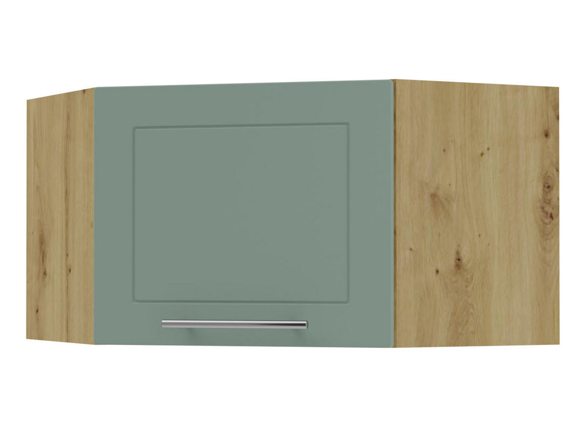 ECKHÄNGESCHRANK Kvantum W10/60/36 Mint Matt / Eiche Artisan Matt 60 / 60 / 36cm - Eiche Artisan/Mintgrün, Holz/Holzwerkstoff (60/36/60cm) - Feldmann-Wohnen